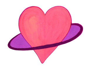 Hand painted heart planet.