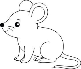 Outline of a Cute Little Vole