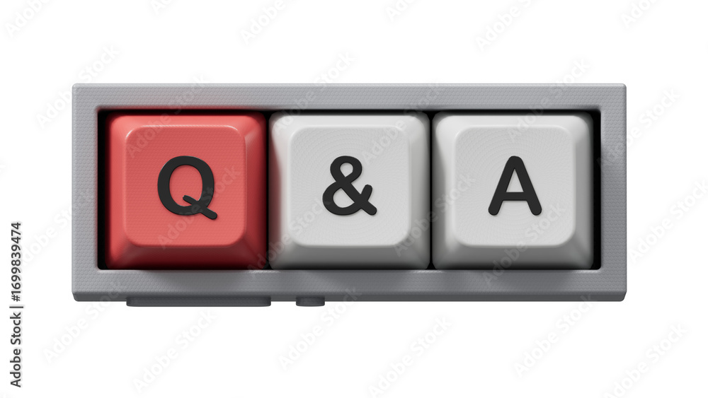 Fototapete QA Question answer. The Computer keyboard keys form the word QA Question answer. Business The concept of QA Question answer is applied in various fields of human activity.Supports PNG files