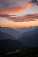 Obraz premium sunset over the mountains
