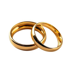 Elegant gold wedding bands symbolizing love and commitment displayed together on a white background