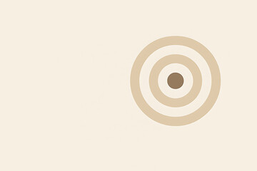 Concentric circles in varying shades of brown, creating a target-like design on a cream background.