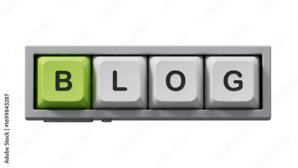 Poster blog symbol. concept word blog on computer keyboard keys.business and blog concept. copy space.busin