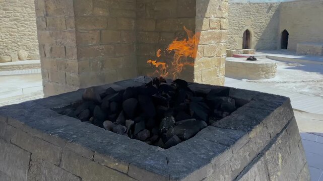 Ateshgah is a temple of fire in Azerbaijan. Temple of Eternal Flame Ateshgah is a real Azerbaijani exotic. Temple of the fire worshippers Atashgan is a stone building with a large arch