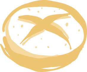 Vector illustration of a loaf of Sourdough