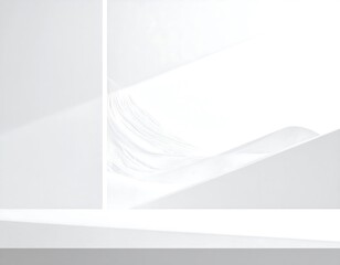 Serene Minimalist Composition with Soft Shadows and Flowing Elements