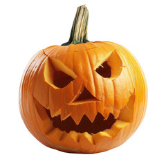 Creative jack-o'-lantern with a spooky face displayed for Halloween festivities in a cozy autumn setting