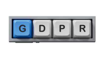Business gdpr concept. Hand and fake on Computer keyboard keys block.close up of Computer keyboard keys,Business Concept.Supports PNG files with transparent backgrounds.