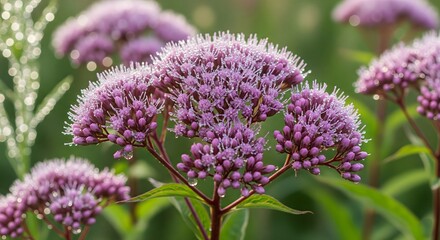Fototapeta premium Pink Joe Pye Weed Wildflowers Cluster