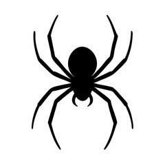 Halloween Spider Silhouette Flat Vector Illustration