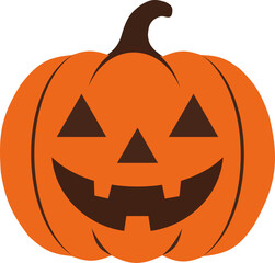 Halloween Pumpkin Jack-o’-lantern Flat Vector Illustration