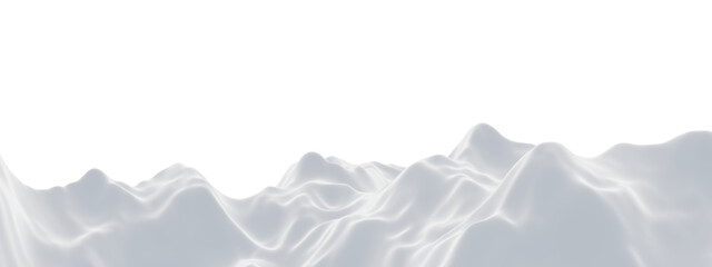 Obraz premium 3D snow mountain. White terrain. Cold environment 