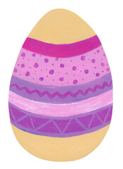 Hand-painted one big purple Easter egg with ornament.