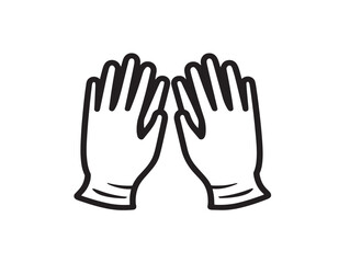 Elegant clean line sterile gloves medical protective icon