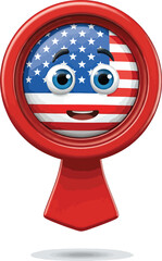 Patriotic Emoji American Flag Character Illustration