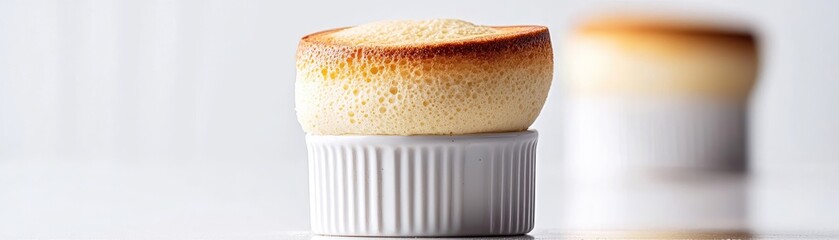 Close-up of a light-brown custard dish.