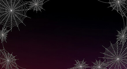 Spooky halloween background with white spiderwebs on a dark gradient perfect for themed invitations and digital designs creating a creepy atmosphere