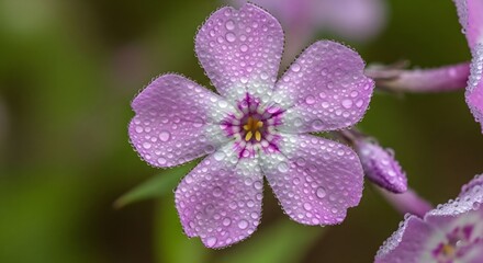 Pink Phlox Wildflower Close-Up