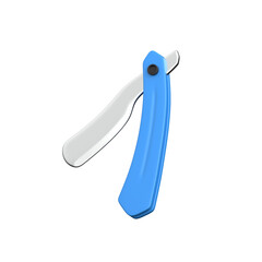 Get this 3d icon of shaving razor on white background