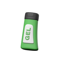 An eye catching 3D model of a gel bottle, isolated on a white background