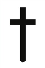 Silhouette of the Christian cross, a simple flat black shape on a white background