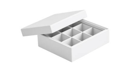 Minimalist household container with divided sections symbolizing tidy lifestyle