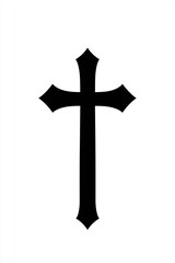 Silhouette of the Christian cross, a simple flat black shape on a white background
