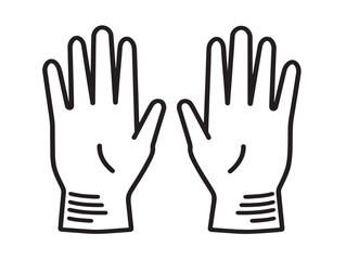 Clean protective medical gloves in hospital vector outline