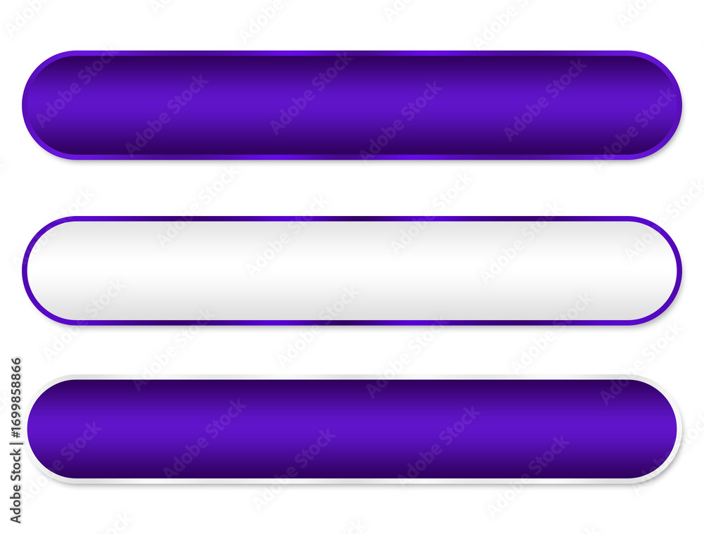 Aufkleber set of purple lower third rectangle with silver border modern element png file transparent backgroun