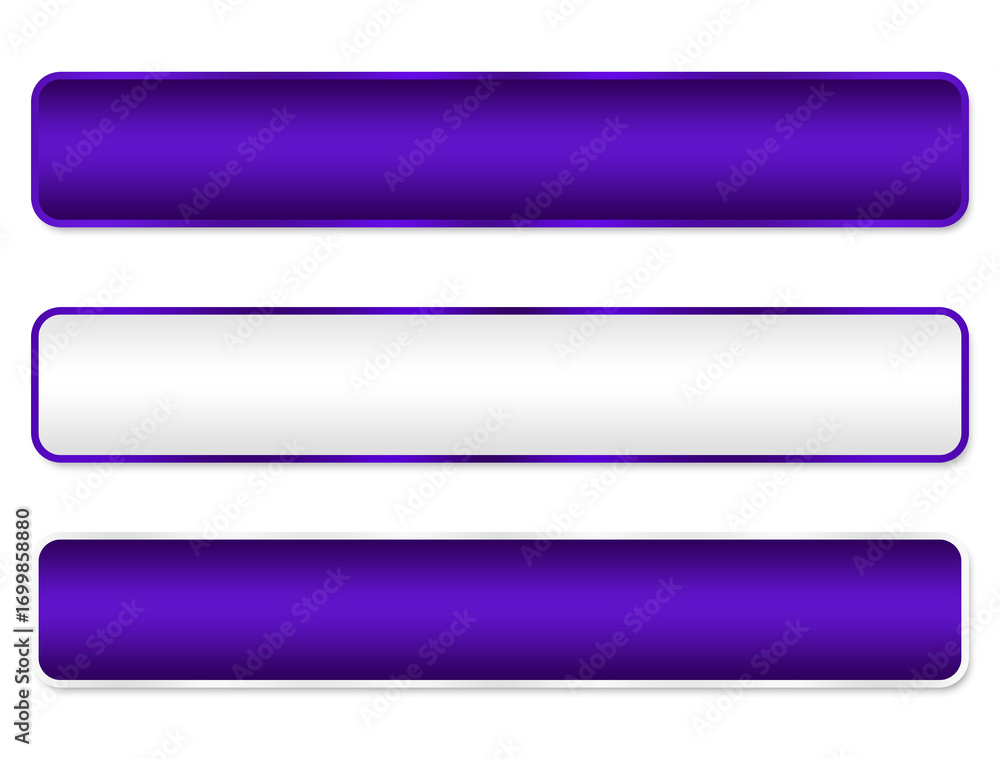 Poster set of purple lower third rectangle with silver border modern element png file transparent backgroun