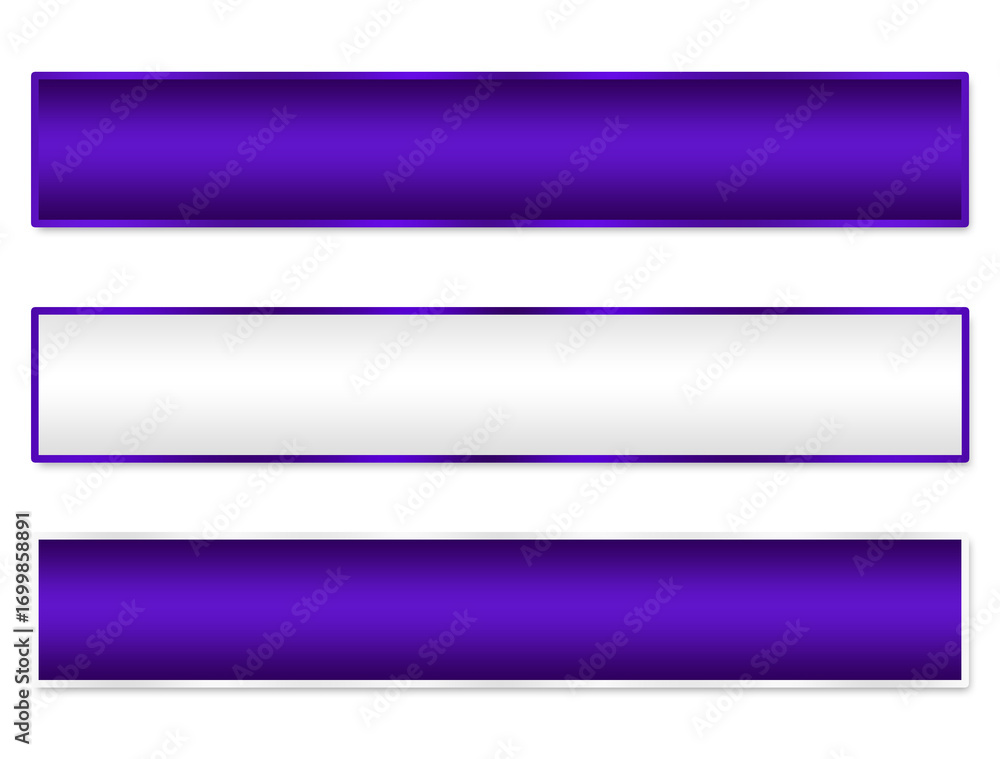 Poster set of purple lower third rectangle with silver border modern element png file transparent backgroun