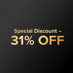 Gold 31% Off Sale Banner: Elegant Dark Background, Luxury Discount Announcement