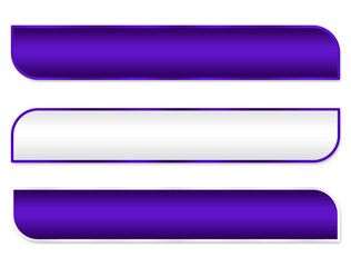 set of purple lower third rectangle with silver border modern element png file transparent background