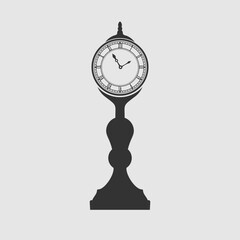 Street clock icon isolated. Vector illustration

