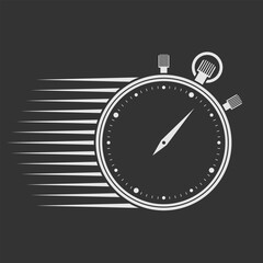 Stopwatch timer isolated. Vector illustration
