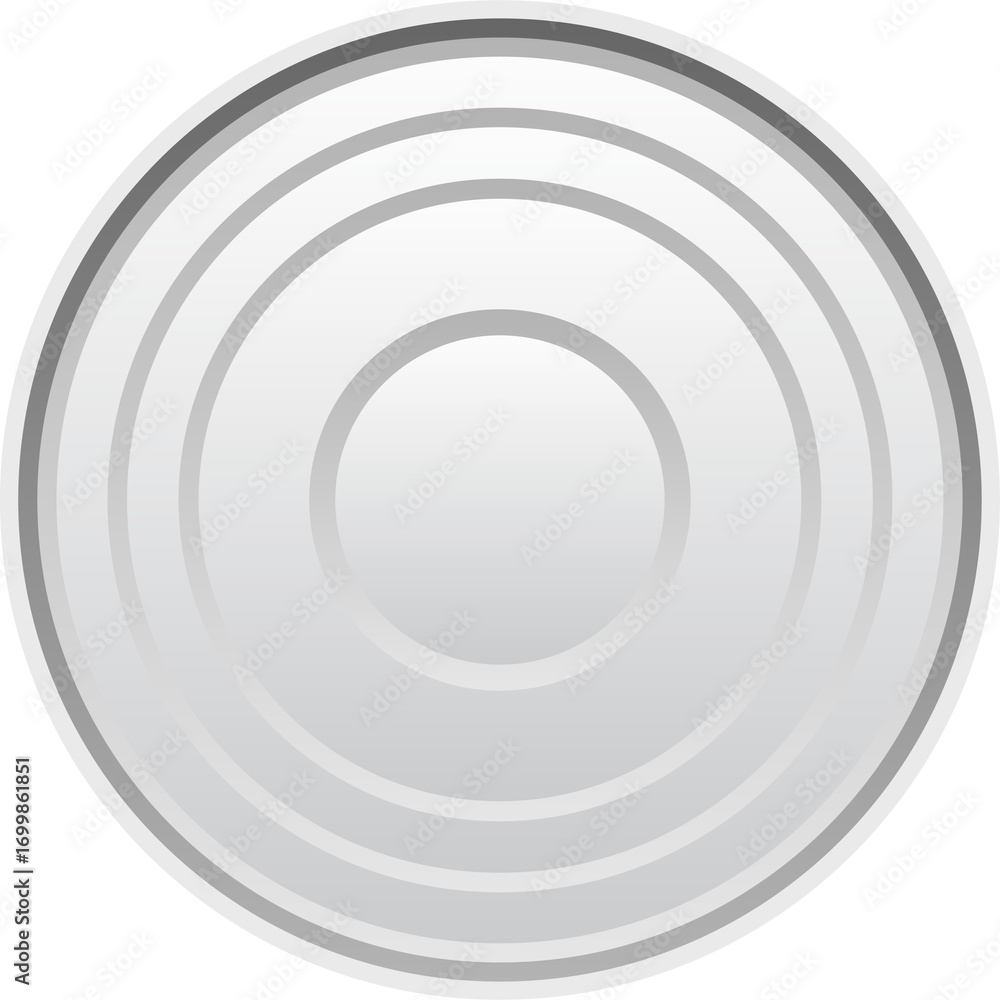 Aufkleber overhead view of a plain white circular tin container with a simple concentric ring design.