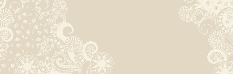 cream colored abstract motif neck scarf