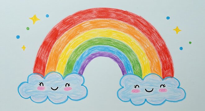 虹色の笑顔と雲