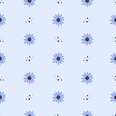Blue flower seamless vector for print on textile, wrapping, backdrop and other uses.