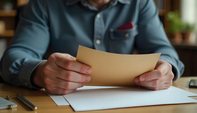 A man holding paper and a pen illustrates World Post Day, showcasing the importance of mail delivery and community connections - Powered by Adobe