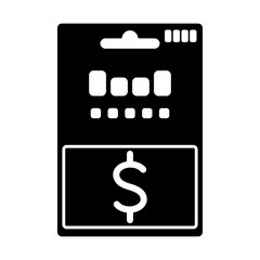 プリペイドカード・ギフトカード・POSAカード　アイコン・シルエット　ベクター／透過PNG／JPEG白背景