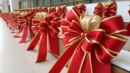 red and gold bows collection