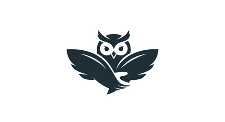 Stylized Owl Logo with Spread Wings.