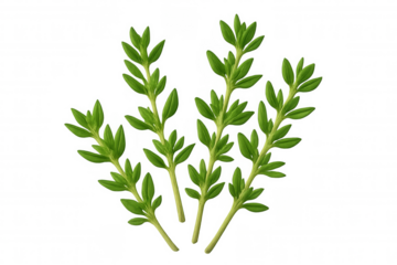 Sprigs of fresh thyme, isolated on a transparent background, ready to add flavor to culinary creations