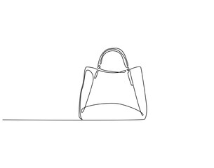 Sling bag continuous line art. Elegant woman sling bag one line drawing. Woman accesscories, fashion concept vector illustration