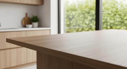 Light brown wooden tabletop kitchen counter surface