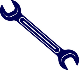 spanner silhouette vector isolated on white background. wrench silhouette shape. vector illustration of hand tool spanner. Mechanic Wrench silhouette vector. 