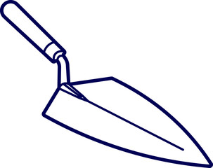 Contraction Trowel isolated on white background. Cement trowel outline. Vector of Spade Icon. Trowel Flat Design Gardening Icon.