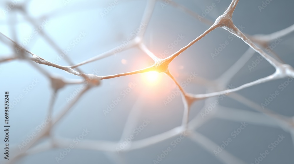 Poster complex network of interconnected neurons transmitting signals and processing information, symbolizi