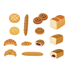 set of different kinds of bread